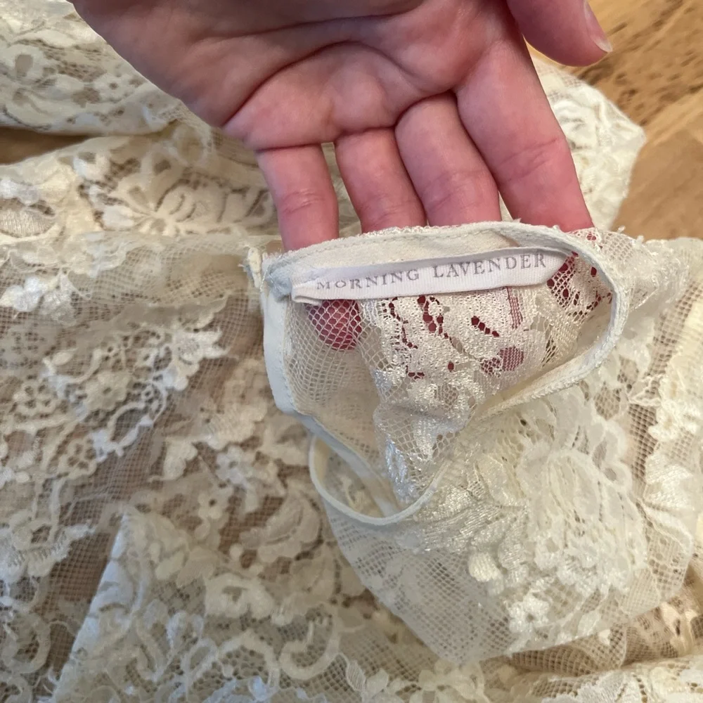 Vintage Lace Long Sleeve Blouse - Cream - Picture 3 of 3